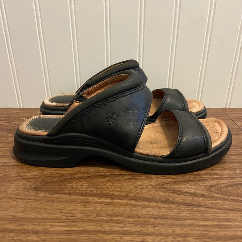 Ariat Leather Open Toe Sandal Slide Black Women’s Size 6